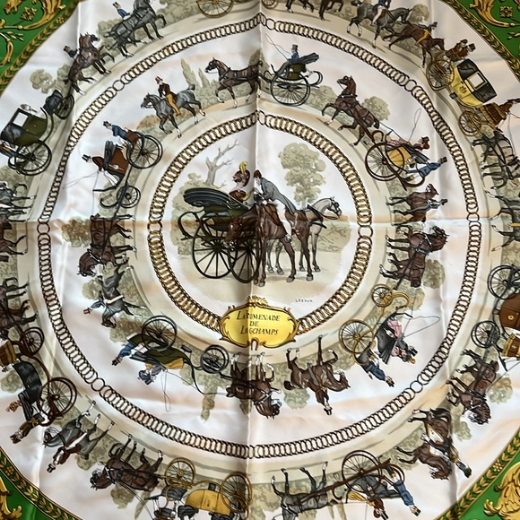 HERMES SILK SCARF 34”x34” La Promenade Comes with Box - Picture 6 of 14